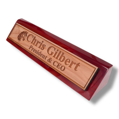 Desk Wedge Name Plate - PERSONALIZED - Horse - 11 Inches