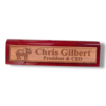 Load image into Gallery viewer, Desk Wedge Name Plate - PERSONALIZED - Indian Rhino - 11 Inches