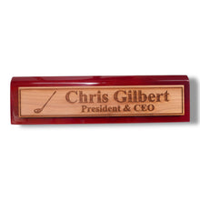 Load image into Gallery viewer, Desk Wedge Name Plate - PERSONALIZED - Golf - 11 Inches