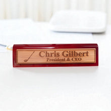 Load image into Gallery viewer, Desk Wedge Name Plate - PERSONALIZED - Golf - 11 Inches