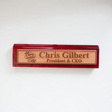 Load image into Gallery viewer, Desk Wedge Name Plate - PERSONALIZED - Merry Christmas - 11 Inches