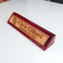 Load image into Gallery viewer, Desk Wedge Name Plate - PERSONALIZED - Merry Christmas - 11 Inches