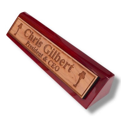 Desk Wedge Name Plate - PERSONALIZED - Leg Lamp - 11 Inches