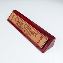 Load image into Gallery viewer, Desk Wedge Name Plate - PERSONALIZED - Leg Lamp - 11 Inches