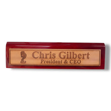 Load image into Gallery viewer, Desk Wedge Name Plate - PERSONALIZED - Microphone - 11 Inches