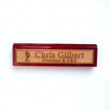 Load image into Gallery viewer, Desk Wedge Name Plate - PERSONALIZED - Microphone - 11 Inches