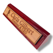 Load image into Gallery viewer, Desk Wedge Name Plate - PERSONALIZED - Microphone - 11 Inches