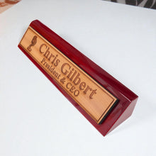 Load image into Gallery viewer, Desk Wedge Name Plate - PERSONALIZED - Microphone - 11 Inches