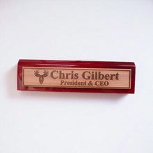 Load image into Gallery viewer, Desk Wedge Name Plate - PERSONALIZED - Moose - 11 Inches
