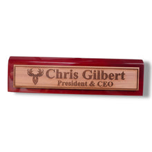 Load image into Gallery viewer, Desk Wedge Name Plate - PERSONALIZED - Moose - 11 Inches