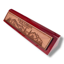 Load image into Gallery viewer, Desk Wedge Name Plate - PERSONALIZED - Mountain Scene - 11 Inches