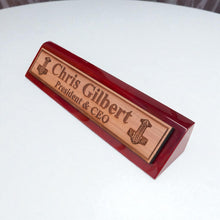 Load image into Gallery viewer, Desk Wedge Name Plate - PERSONALIZED - Mjolnir - 11 Inches