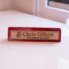 Load image into Gallery viewer, Desk Wedge Name Plate - PERSONALIZED - Native American Indian - 11 Inches