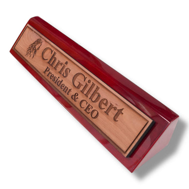 Desk Wedge Name Plate - PERSONALIZED - Native American Indian - 11 Inches