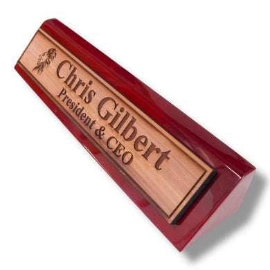 Desk Wedge Name Plate - PERSONALIZED - Lion - 11 Inches