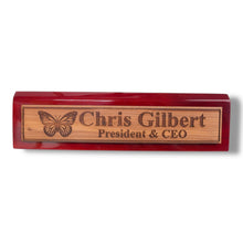 Load image into Gallery viewer, Desk Wedge Name Plate - PERSONALIZED - Butterfly - 11 Inches