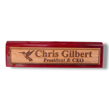 Load image into Gallery viewer, Desk Wedge Name Plate - PERSONALIZED - Hummingbird - 11 Inches