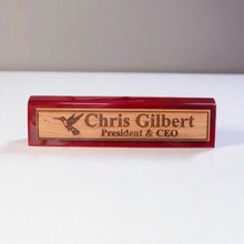 Load image into Gallery viewer, Desk Wedge Name Plate - PERSONALIZED - Hummingbird - 11 Inches