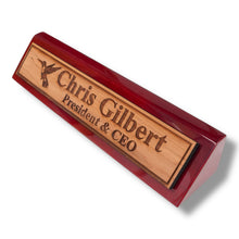 Load image into Gallery viewer, Desk Wedge Name Plate - PERSONALIZED - Hummingbird - 11 Inches