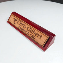Load image into Gallery viewer, Desk Wedge Name Plate - PERSONALIZED - Hummingbird - 11 Inches