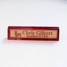 Load image into Gallery viewer, Desk Wedge Name Plate - PERSONALIZED - Corgi - 11 Inches