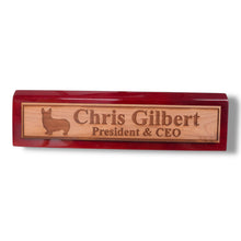Load image into Gallery viewer, Desk Wedge Name Plate - PERSONALIZED - Corgi - 11 Inches