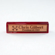 Load image into Gallery viewer, Desk Wedge Name Plate - PERSONALIZED - PIstons - 11 Inches