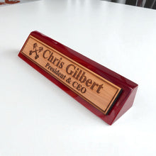 Load image into Gallery viewer, Desk Wedge Name Plate - PERSONALIZED - PIstons - 11 Inches