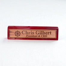 Load image into Gallery viewer, Desk Wedge Name Plate - PERSONALIZED - Ships Wheel - 11 Inches