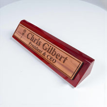 Load image into Gallery viewer, Desk Wedge Name Plate - PERSONALIZED - Rose - 11 Inches