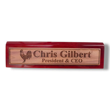Load image into Gallery viewer, Desk Wedge Name Plate - PERSONALIZED - Chicken - 11 Inches