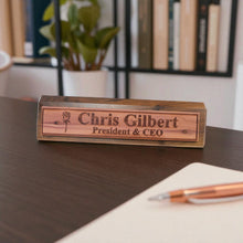 Load image into Gallery viewer, Desk Wedge Name Plate - PERSONALIZED - Rose - 11 Inches