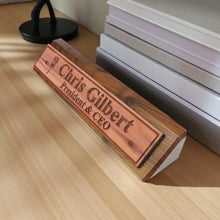 Load image into Gallery viewer, Desk Wedge Name Plate - PERSONALIZED - Rose - 11 Inches