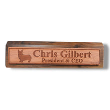 Load image into Gallery viewer, Desk Wedge Name Plate - PERSONALIZED - Corgi - 11 Inches