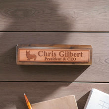 Load image into Gallery viewer, Desk Wedge Name Plate - PERSONALIZED - Corgi - 11 Inches