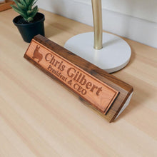 Load image into Gallery viewer, Desk Wedge Name Plate - PERSONALIZED - Corgi - 11 Inches