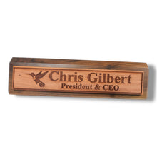 Load image into Gallery viewer, Desk Wedge Name Plate - PERSONALIZED - Hummingbird - 11 Inches