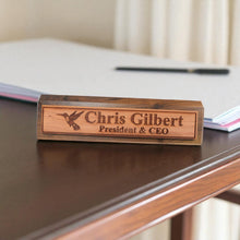 Load image into Gallery viewer, Desk Wedge Name Plate - PERSONALIZED - Hummingbird - 11 Inches