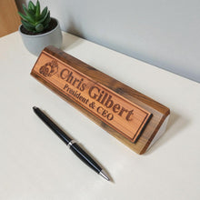 Load image into Gallery viewer, Desk Wedge Name Plate - PERSONALIZED - Casino Poker Dice - 11 Inches