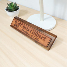 Load image into Gallery viewer, Desk Wedge Name Plate - PERSONALIZED - Butterfly - 11 Inches
