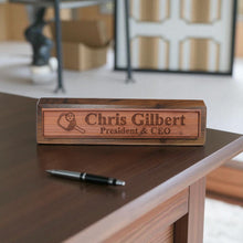Load image into Gallery viewer, Desk Wedge Name Plate - PERSONALIZED - Pickleball - 11 Inches