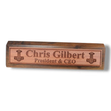 Load image into Gallery viewer, Desk Wedge Name Plate - PERSONALIZED - Mjolnir - 11 Inches