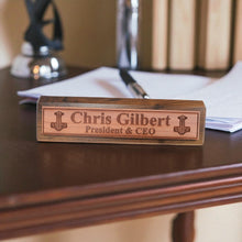 Load image into Gallery viewer, Desk Wedge Name Plate - PERSONALIZED - Mjolnir - 11 Inches