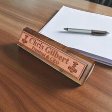 Load image into Gallery viewer, Desk Wedge Name Plate - PERSONALIZED - Mjolnir - 11 Inches
