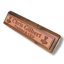 Load image into Gallery viewer, Desk Wedge Name Plate - PERSONALIZED - Mjolnir - 11 Inches