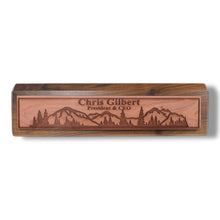 Load image into Gallery viewer, Desk Wedge Name Plate - PERSONALIZED - Mountain Scene - 11 Inches