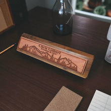 Load image into Gallery viewer, Desk Wedge Name Plate - PERSONALIZED - Mountain Scene - 11 Inches