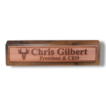 Load image into Gallery viewer, Desk Wedge Name Plate - PERSONALIZED - Moose - 11 Inches