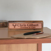 Load image into Gallery viewer, Desk Wedge Name Plate - PERSONALIZED - Moose - 11 Inches