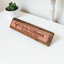 Load image into Gallery viewer, Desk Wedge Name Plate - PERSONALIZED - Moose - 11 Inches